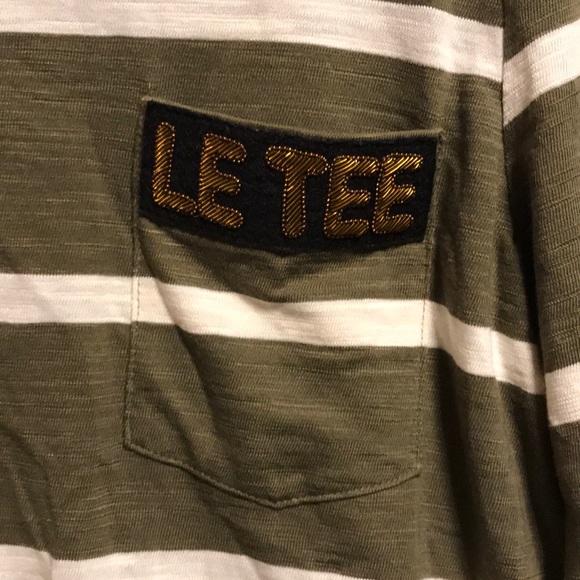 Long sleeve tee olive and cream - Picture 3 of 3